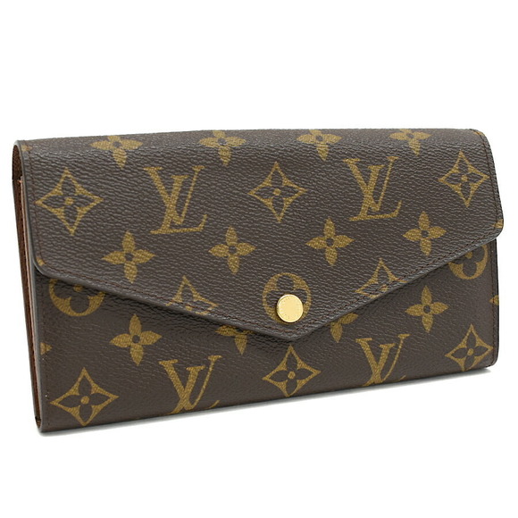 Louis Vuitton Portefeuille Canvas Sarah Long Wallet Monogram Brown - Picture 1 of 8
